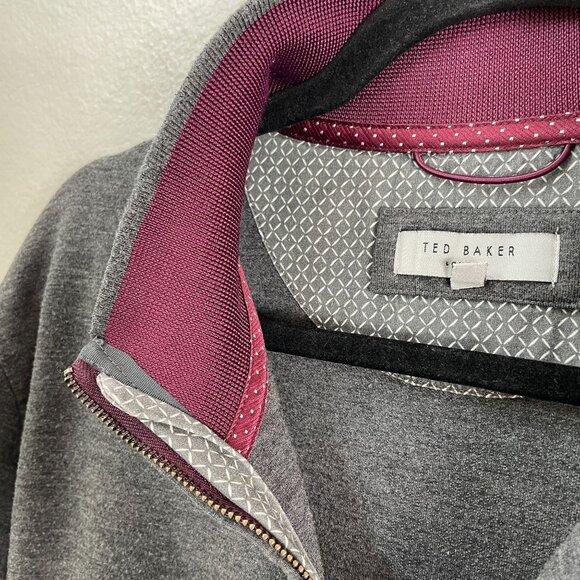 Ted Baker Mens XXL Gray 1/4 Zip Pullover Sweatshirt Long Sleeve Top - Picture 10 of 12